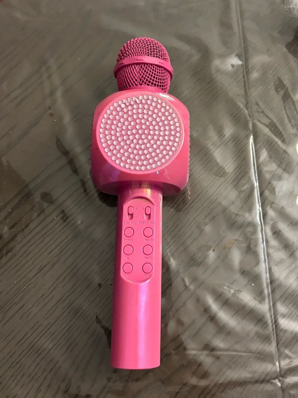 Portable Pink Wireless Karaoke Microphone with Built-In Speaker